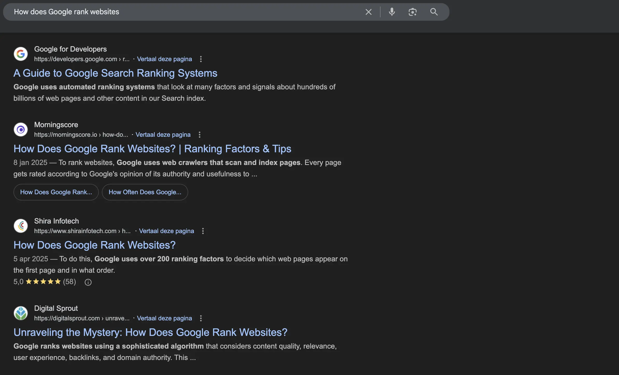 Informational Keywords example